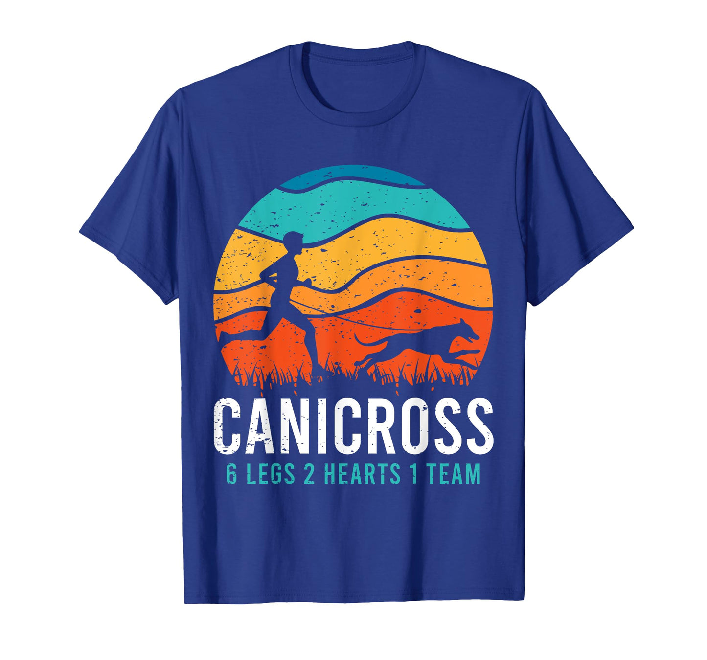 Canicross 6 Legs 2 Hearts 1 Team Funny Dog Running Lover Pun Men Women Girls Kids T-Shirt