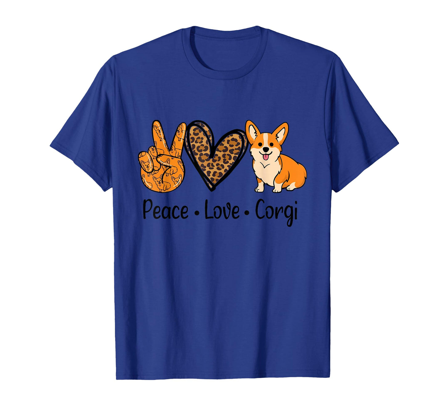 Peace Love Corgi Funny Dog Mom Mother's Day Corgi Lover T-Shirt