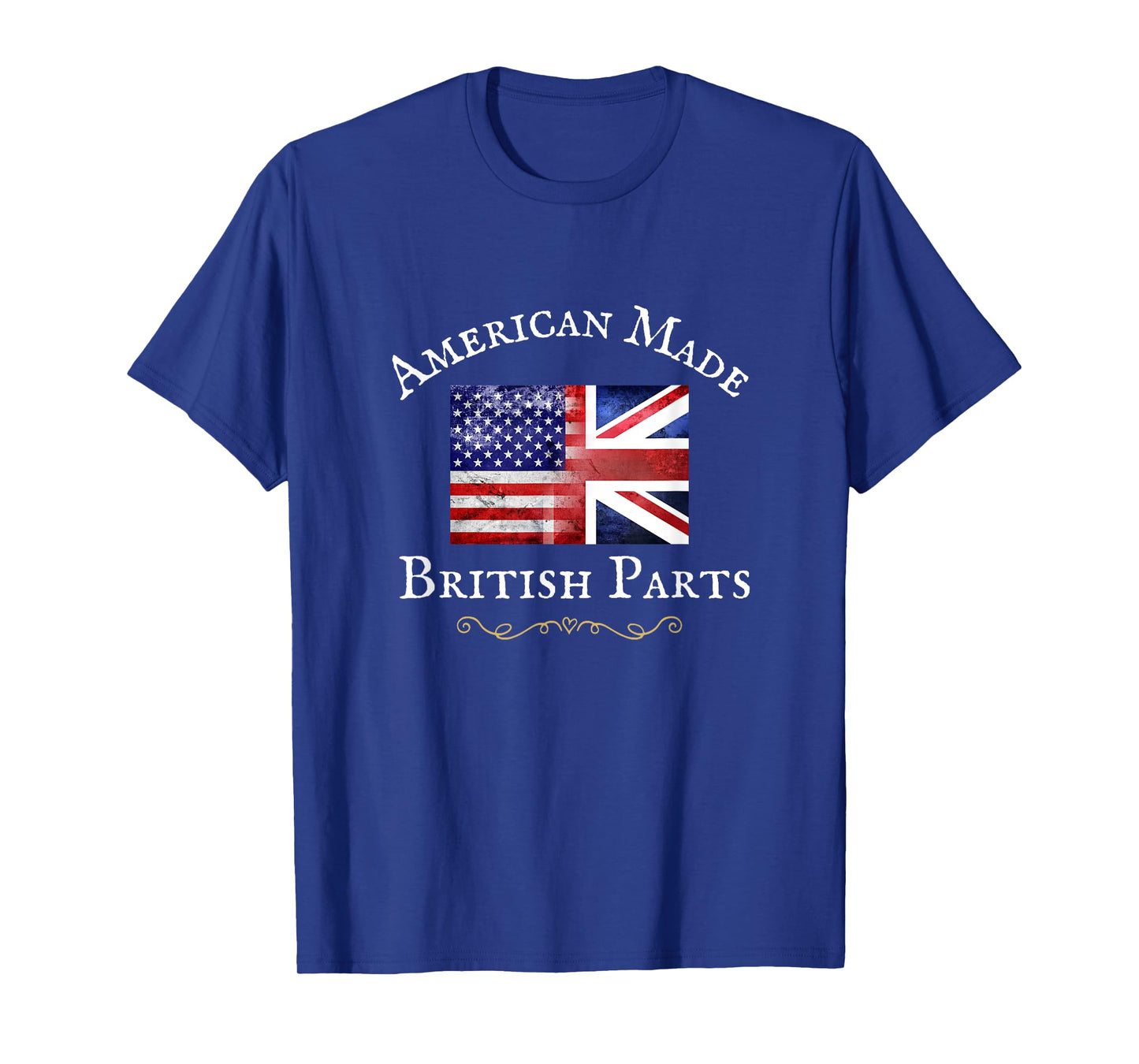 AMERICAN MADE BRITISH PARTS, WOMEN, MEN, USA BRITISH FLAG T-Shirt