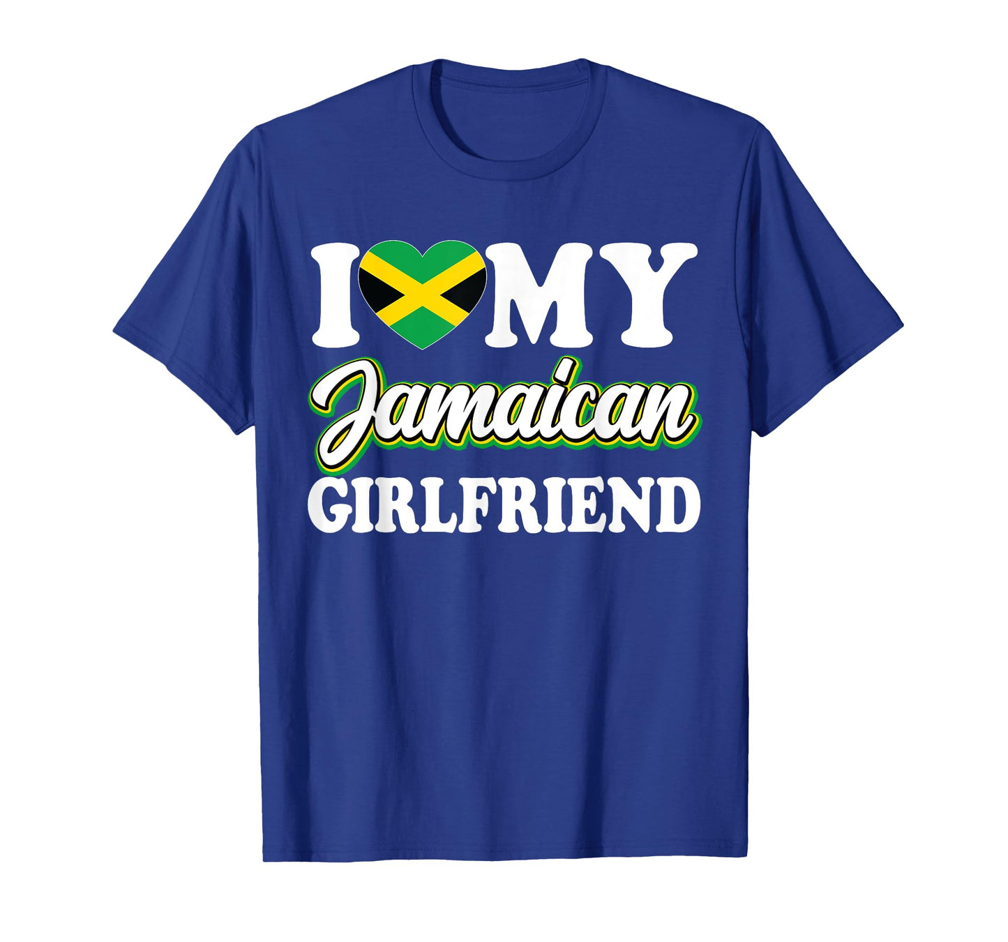 I Love My Jamaican Girlfriend Jamaican Flag Heart Girlfriend T-Shirt