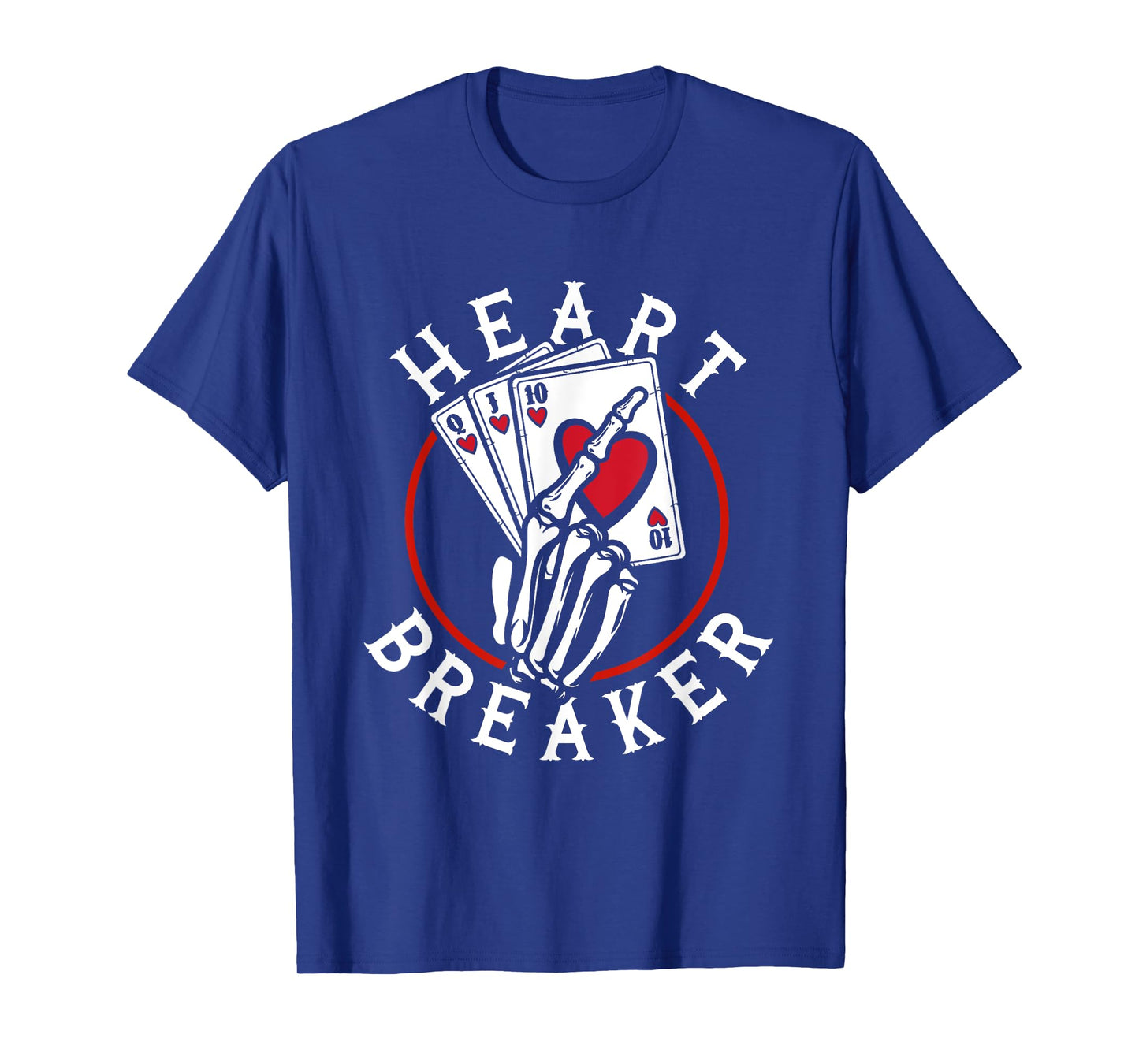 Heart Breaker Skeleton Playing Cards Poker Casino Love Game T-Shirt