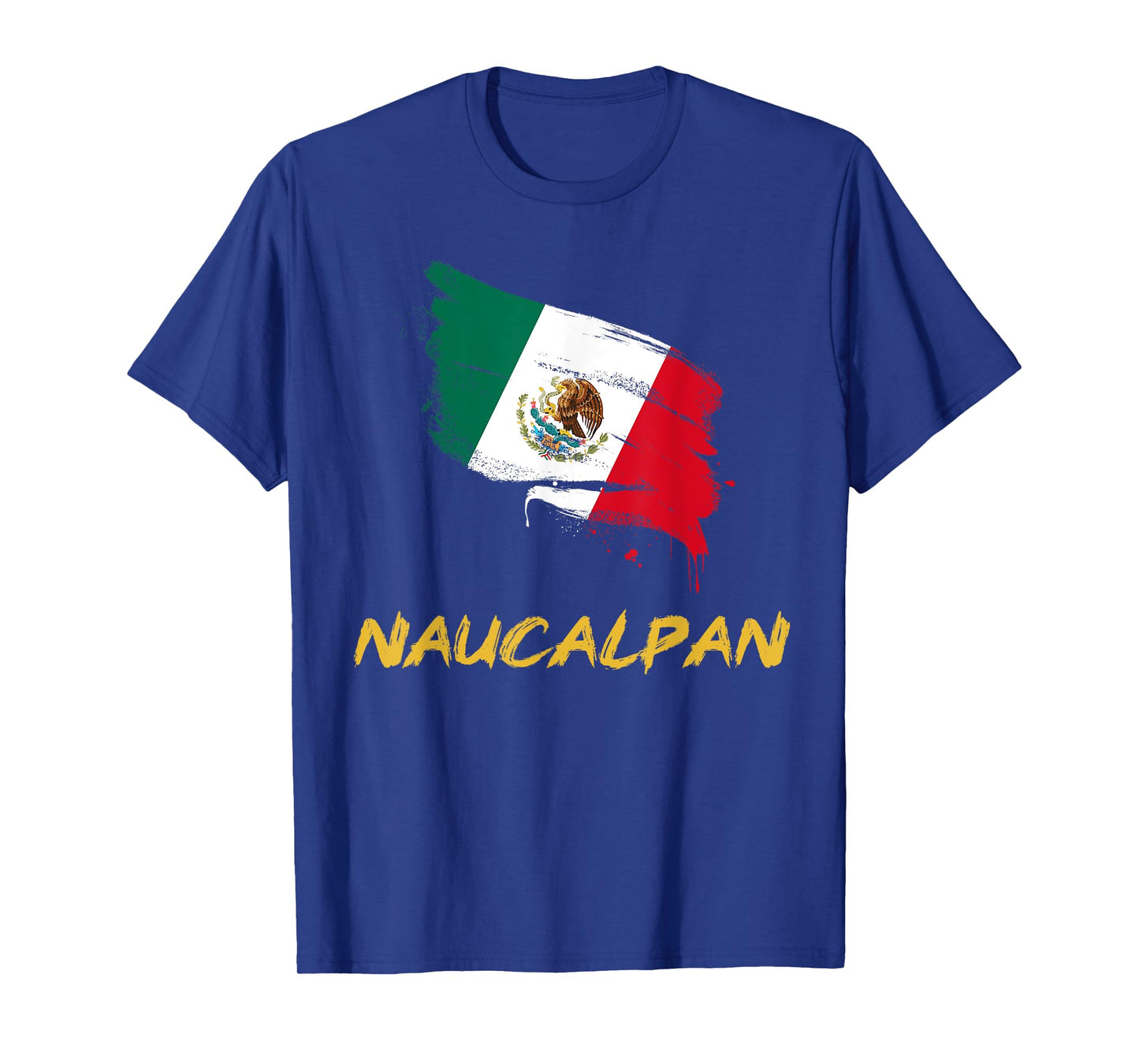 Naucalpan Mexico MX Mexican Heritage Flag Paint Stroke T-Shirt