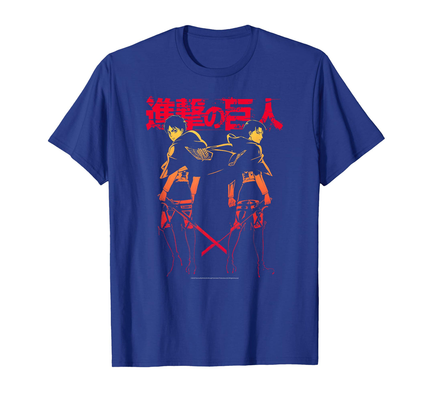 Attack on Titan Levi & Eren Gradient with Japanese Anime T-Shirt