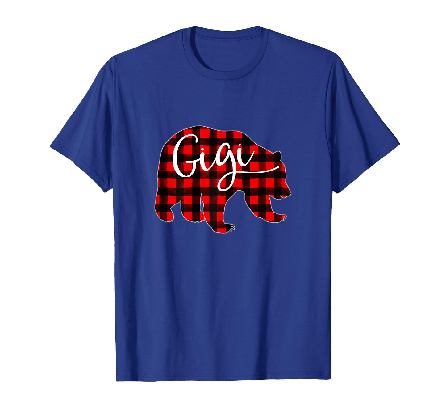 Red Plaid Gigi Bear Matching Family Christmas Eve Buffalo T-Shirt