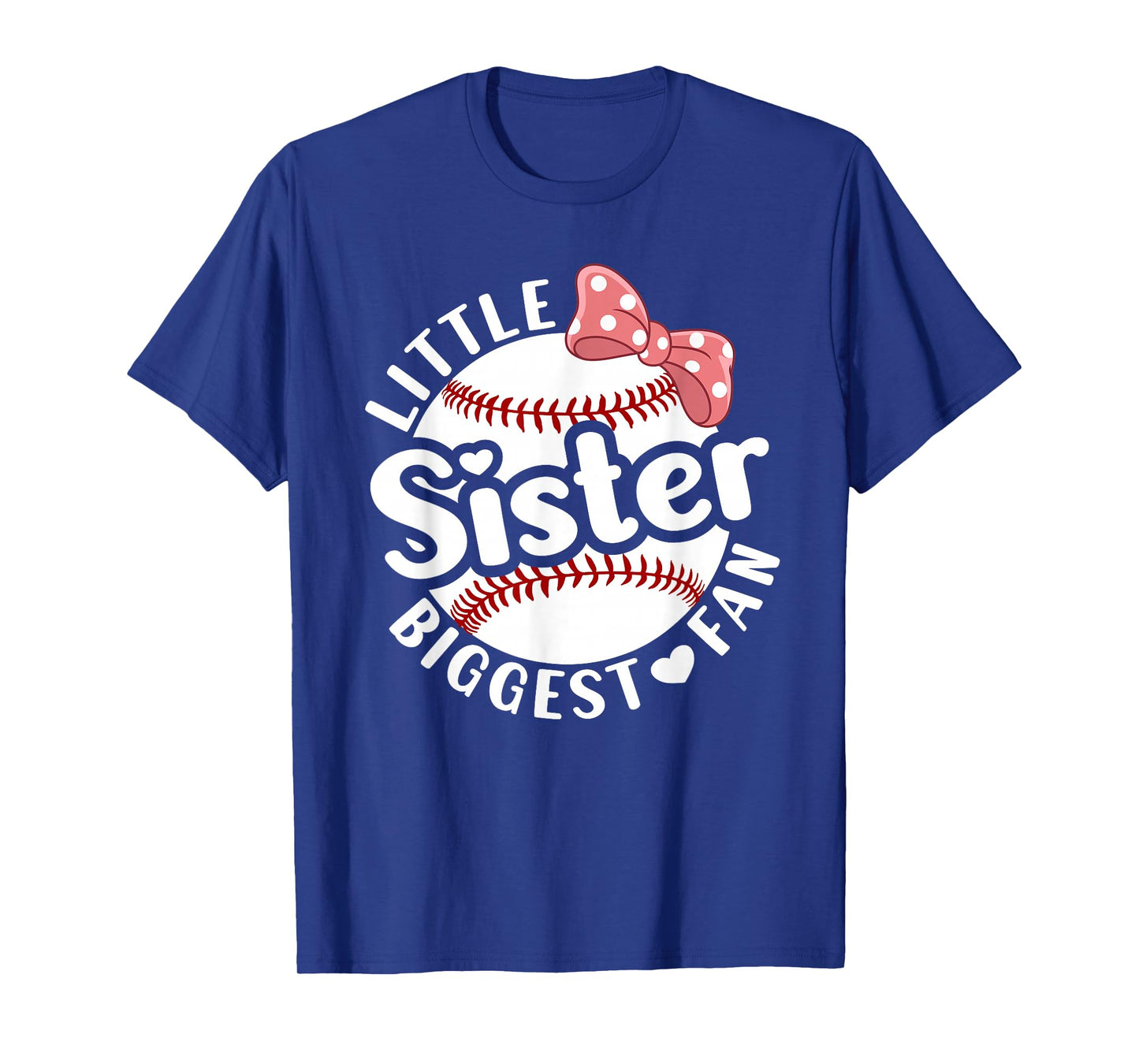 Little Sister Biggest Fan Baseball Sister T-Shirt