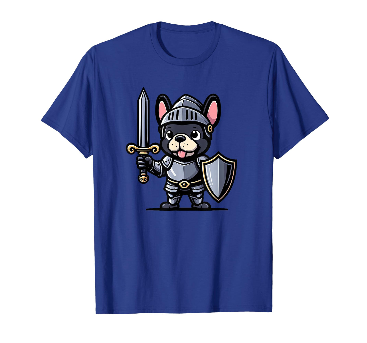 French Bulldog Knight Funny Dog Medieval Men Women Kids T-Shirt