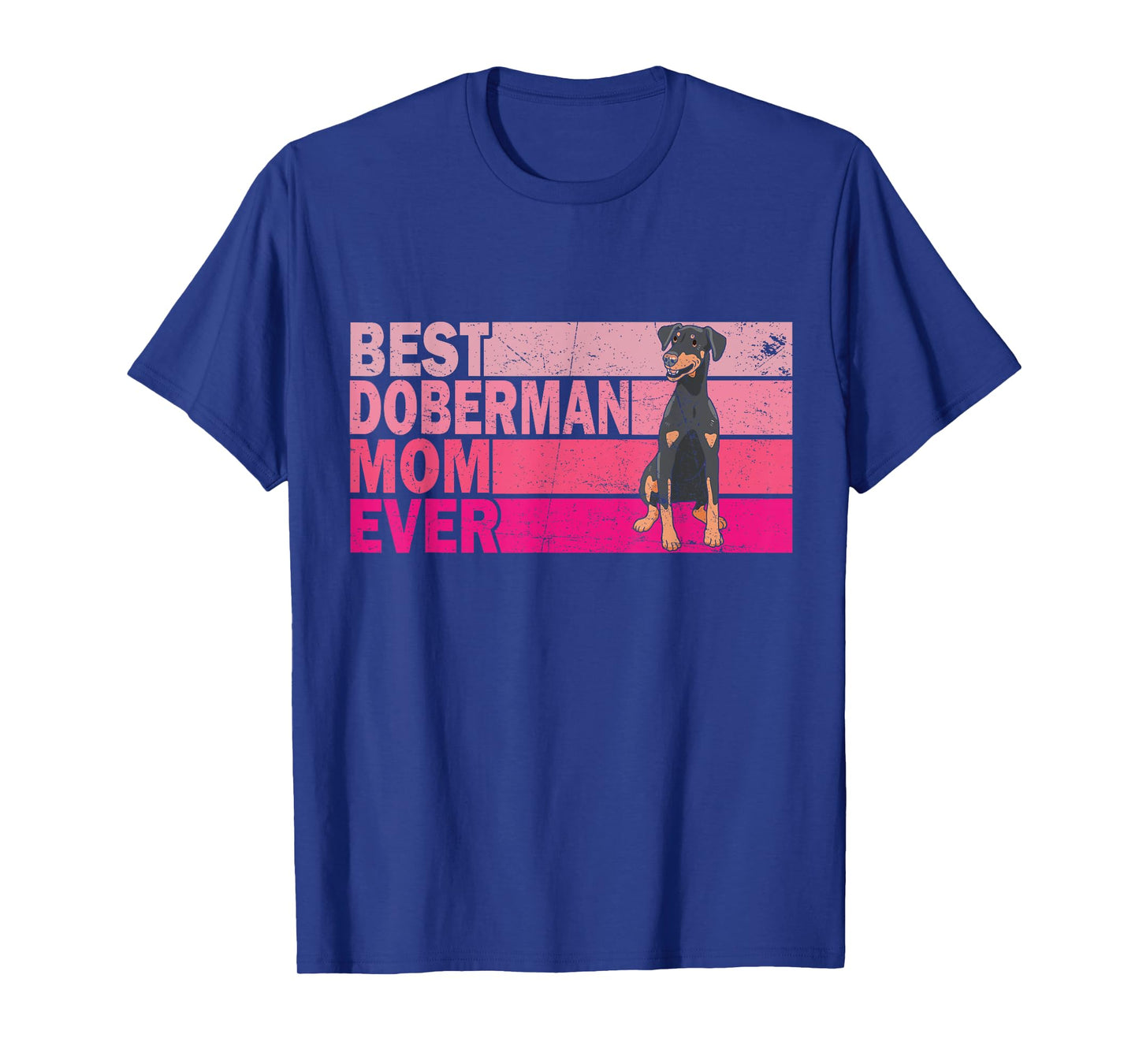 Best Natural Ear Doberman Dog Mom Ever Pink Vintage T-Shirt