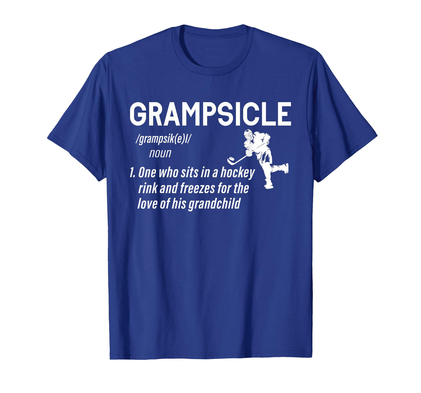 Grampsicle Definition Grandpa Ice Hockey Puck Stick Sports T-Shirt