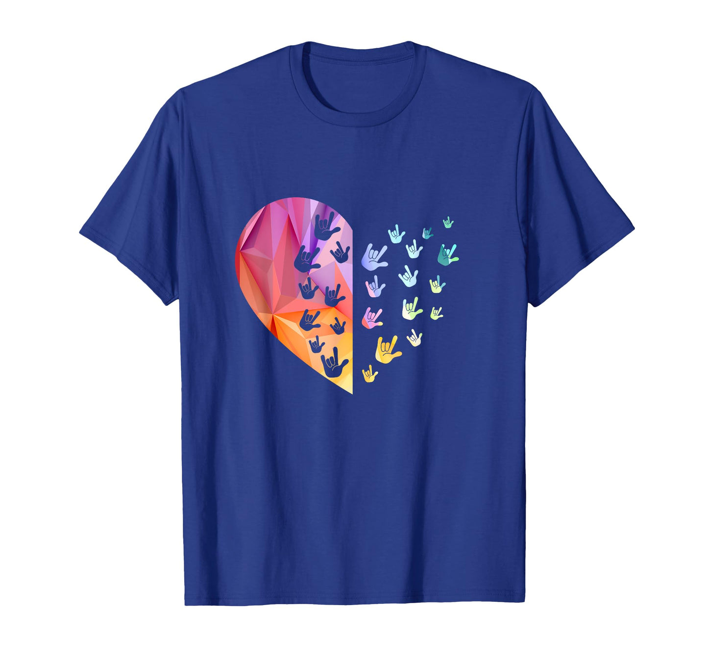 Sign Language Heart - ASL T-Shirt for Deaf Gift, Teacher