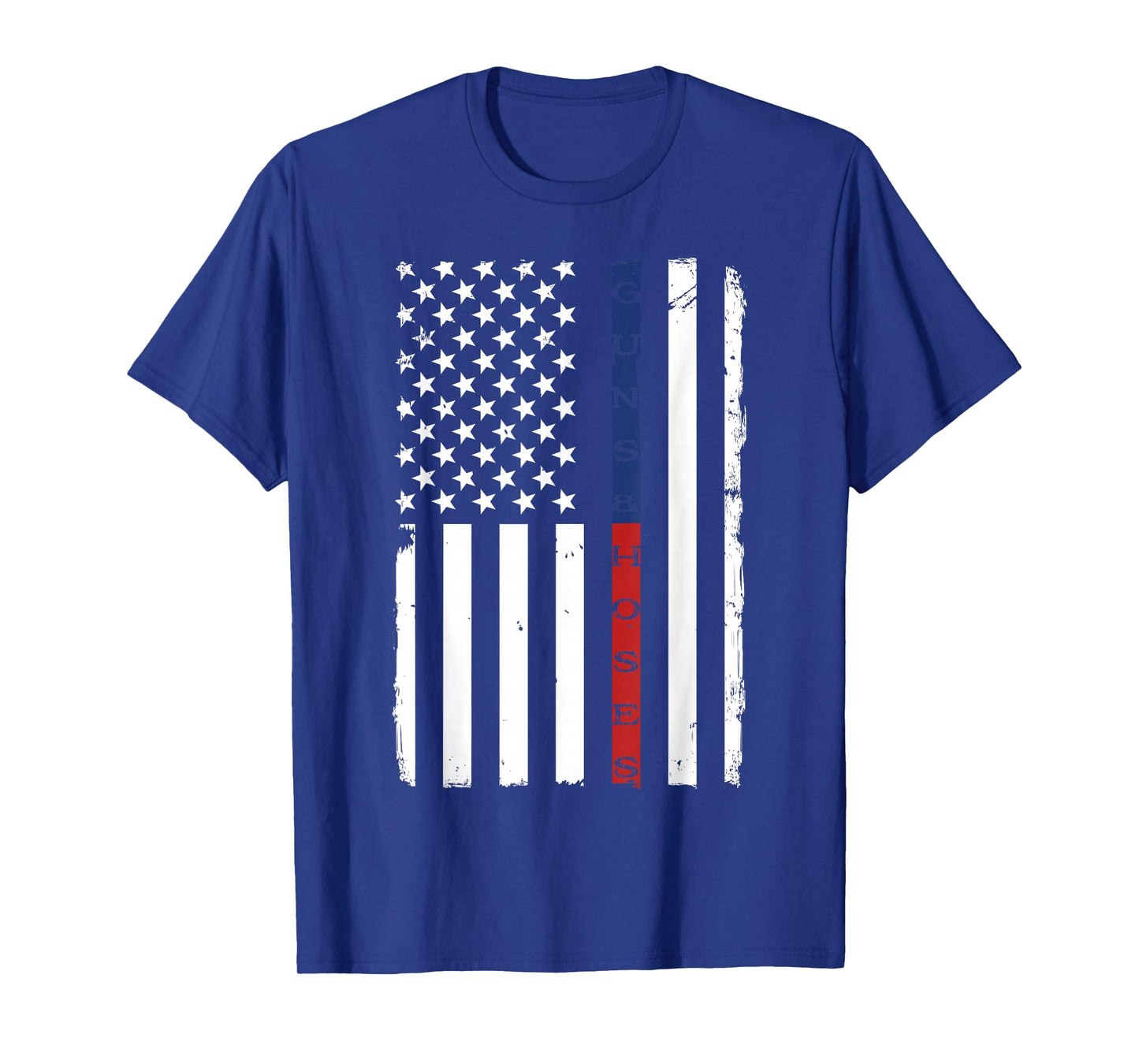Guns & Hoses Thin Blue Red Line Police & Fire Appreciation T-Shirt