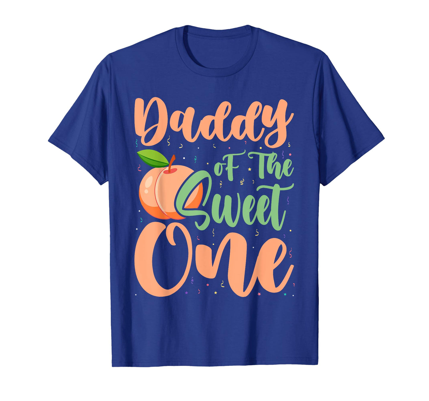 Daddy of The Sweet One Peach 1st Birthday on Peach T-Shirt