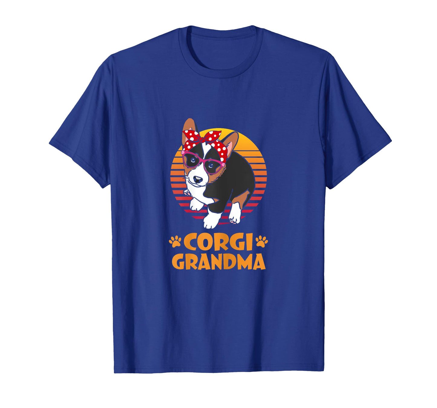 Retro Bandana Tricolor Corgi Dog Grandma Mothers Day Women T-Shirt