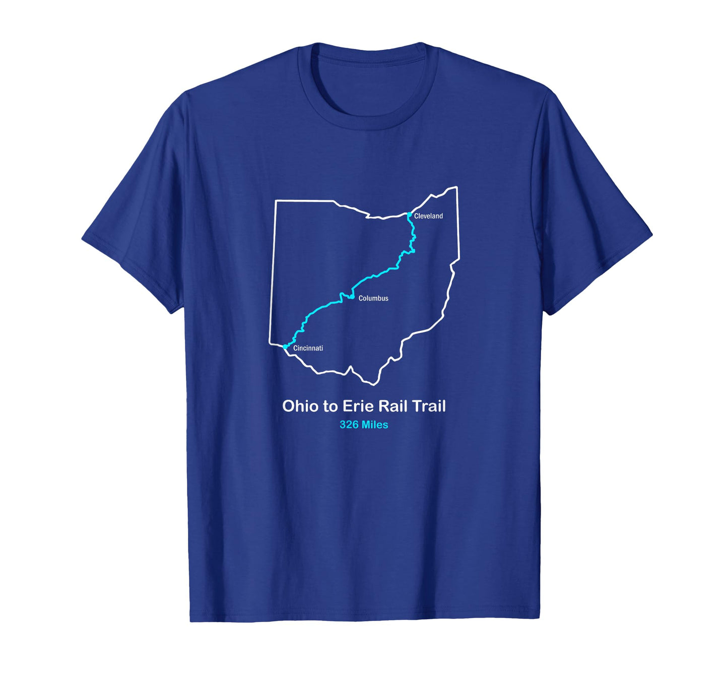 Route Map of the Ohio to Erie Rail Trail T-Shirt
