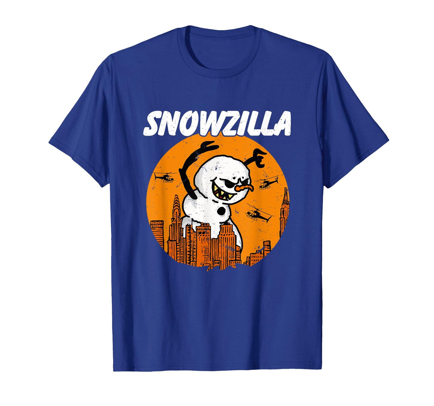 Snowzilla Japanese Monster Snowman Sunset Kaiju Christmas T-Shirt