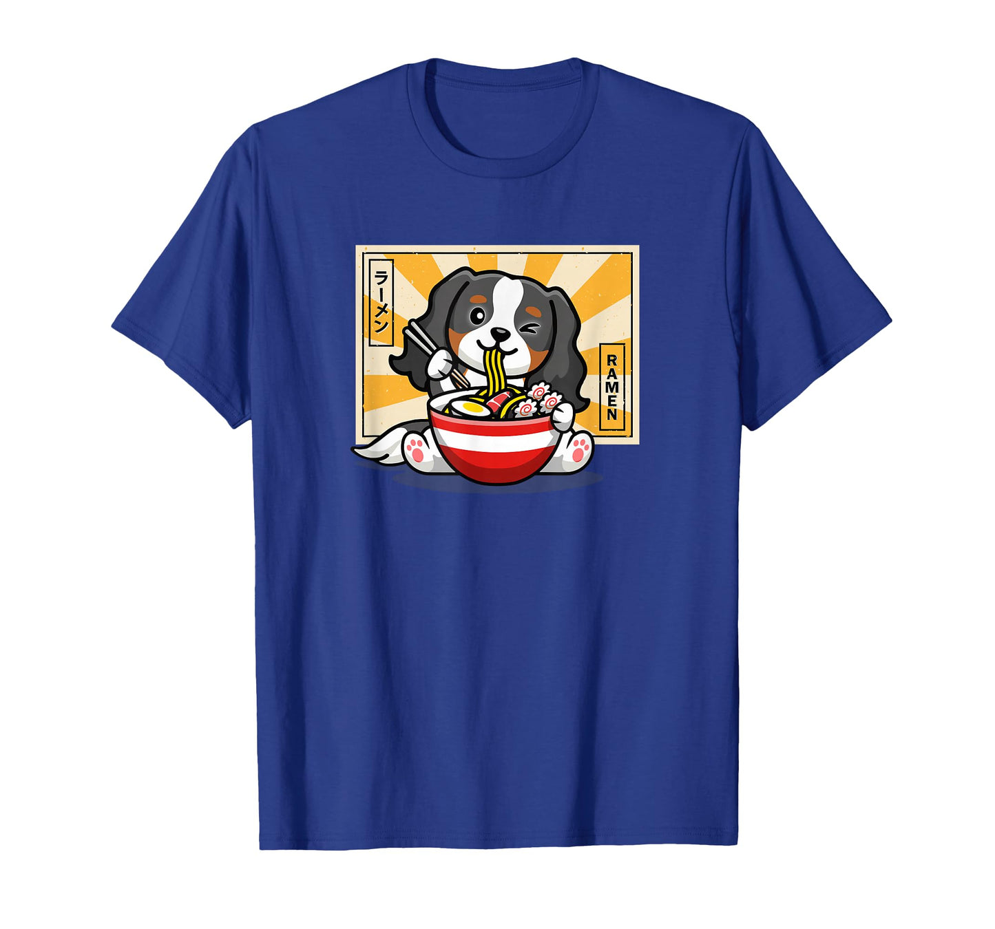 Funny Tri Kawaii Japanese Ramen Tricolor Cavalier Dog Lover T-Shirt