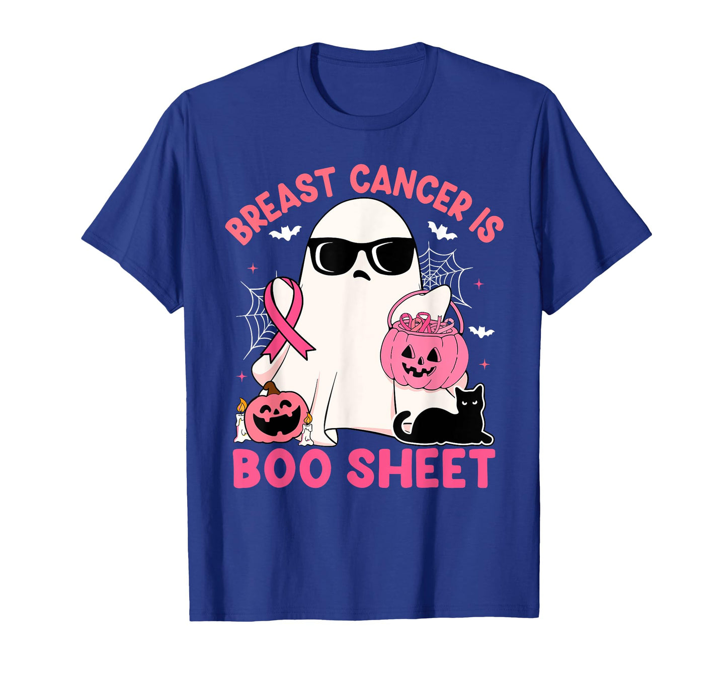Breast Cancer Is Boo Sheet Pink Ribbon Halloween Ghost Funny T-Shirt