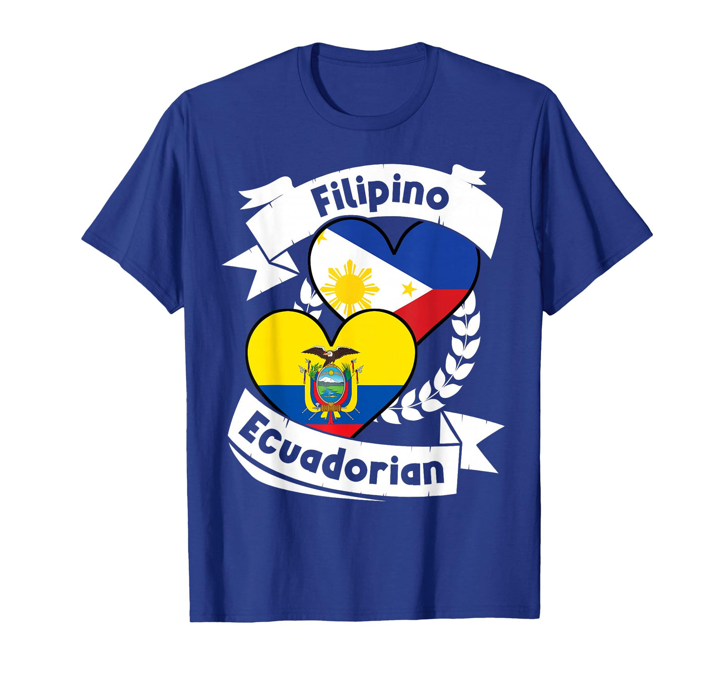 Filipino Ecuadorian Heart Flags Philippines Ecuador T-Shirt