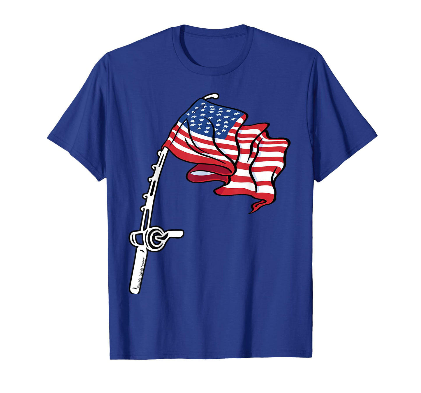 Patriotic Fishing USA Flag Fisherman 4th of July T-Shirt