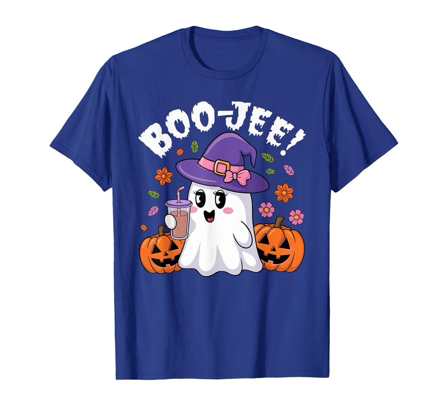 Cute Boo Jee Ghost Halloween Leopard Ghost Coffee Womens T-Shirt