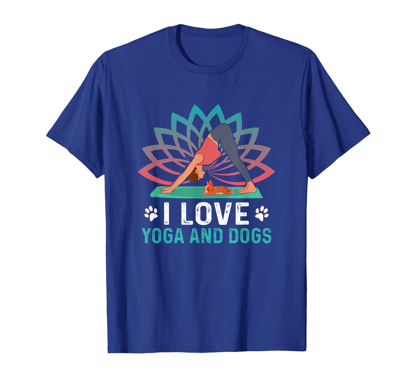 Yoga And Dogs Meditation Women Yoga Saying Funny Yoga Dog T-Shirt