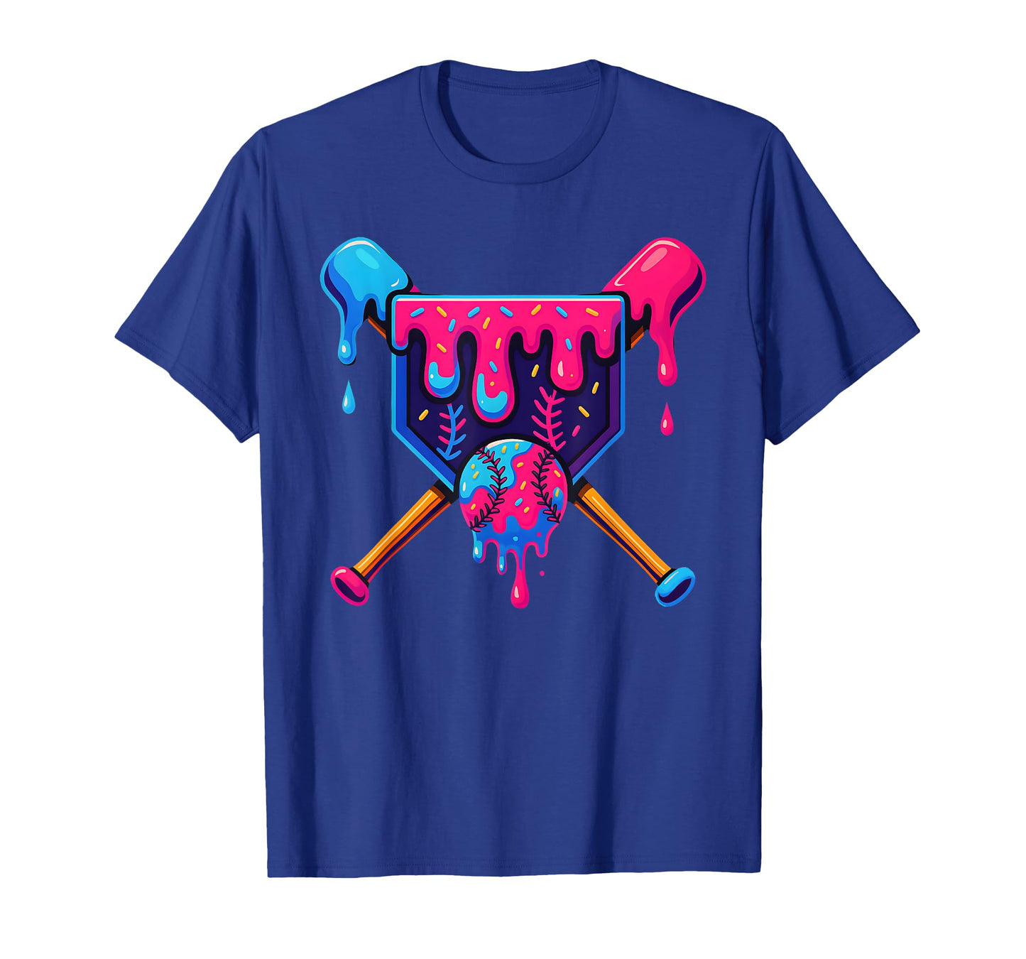 Baseball Home Plate Dripping Ice Cream Drip Youth Boys T-Shirt