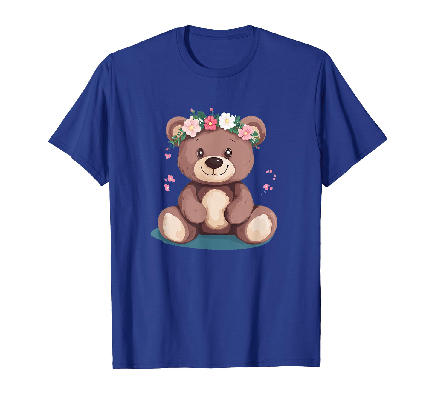 Cool Crowned Teddy Bear for Flowers Lovers T-Shirt