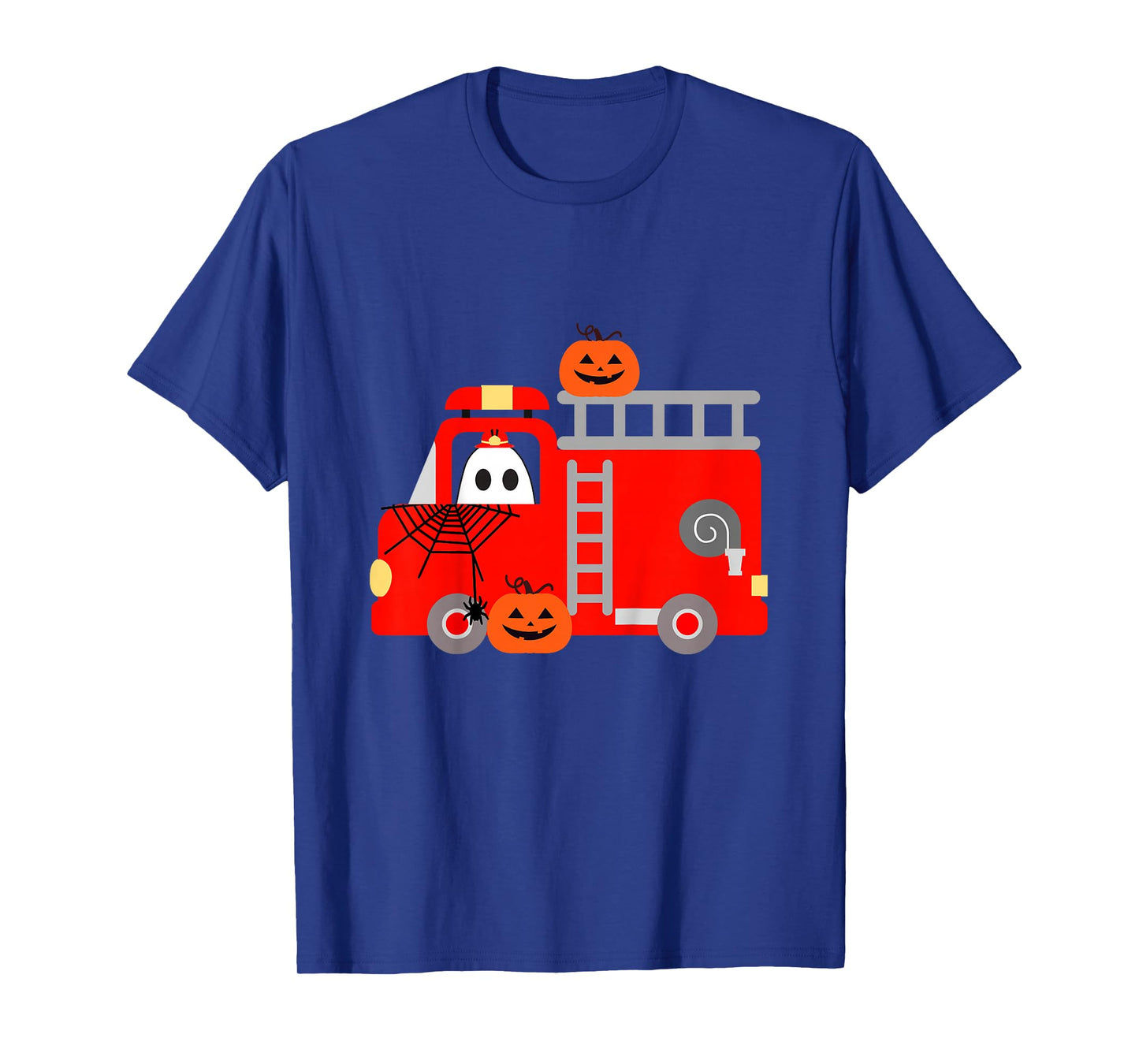 Toddler Boy Firetruck Halloween Fire Truck Firefighter Ghost T-Shirt