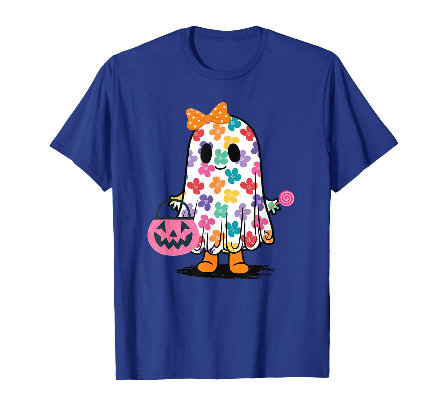 Cute Girly Ghost Flower Spooky Season T-Shirt