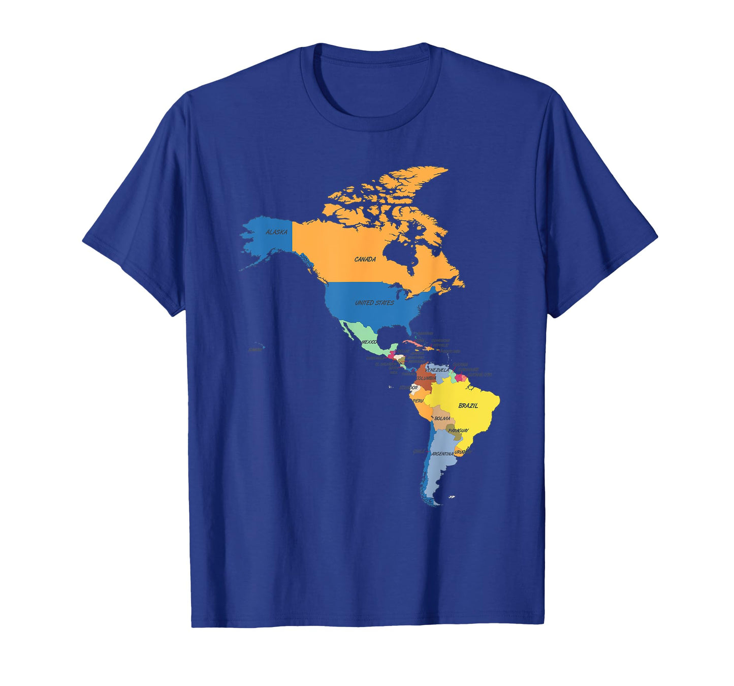 Political map of the continent North and South America T-Shirt