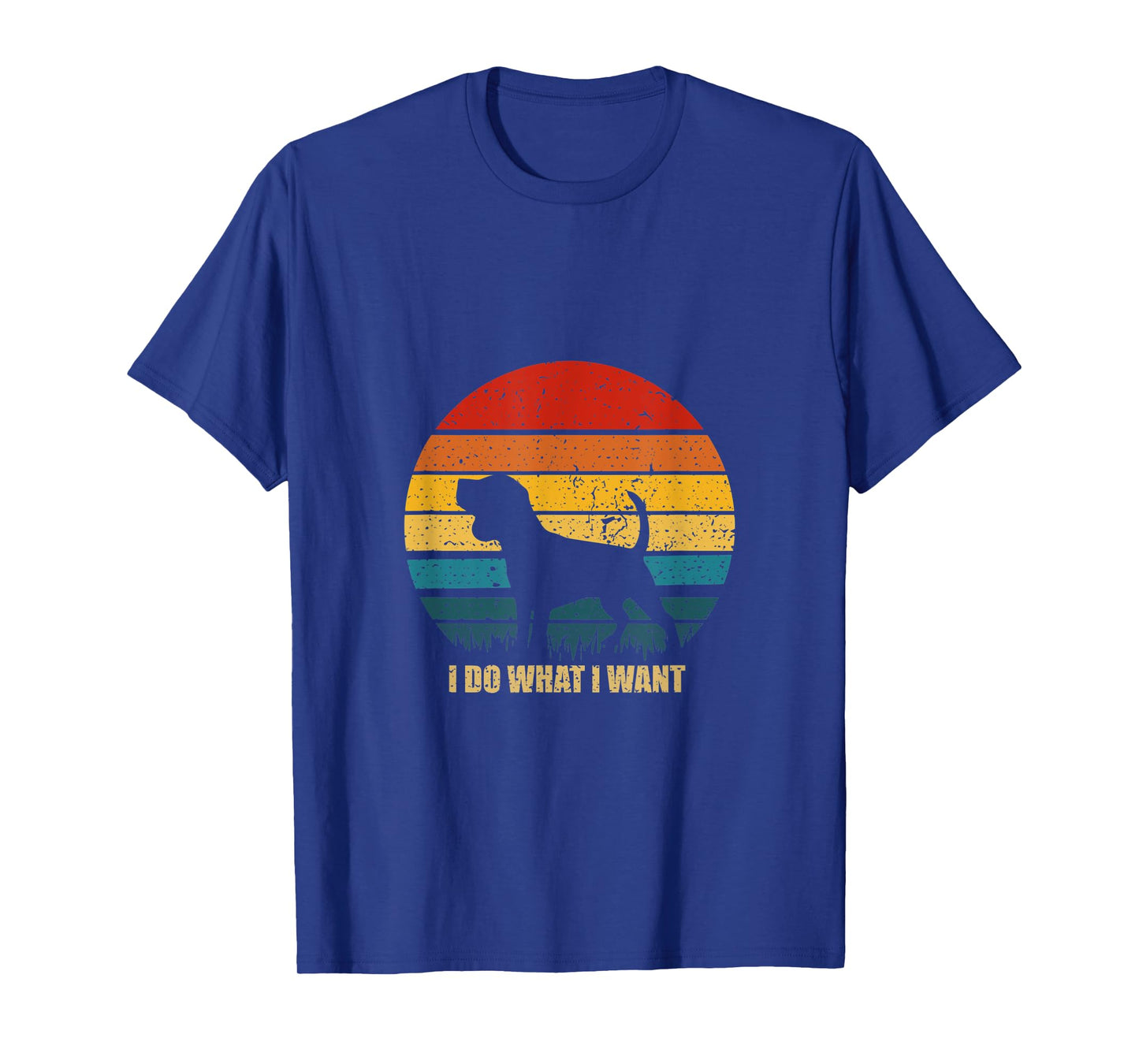 Funny Dog Gift Vintage Sunset I Do What I Want Dog Men Women T-Shirt