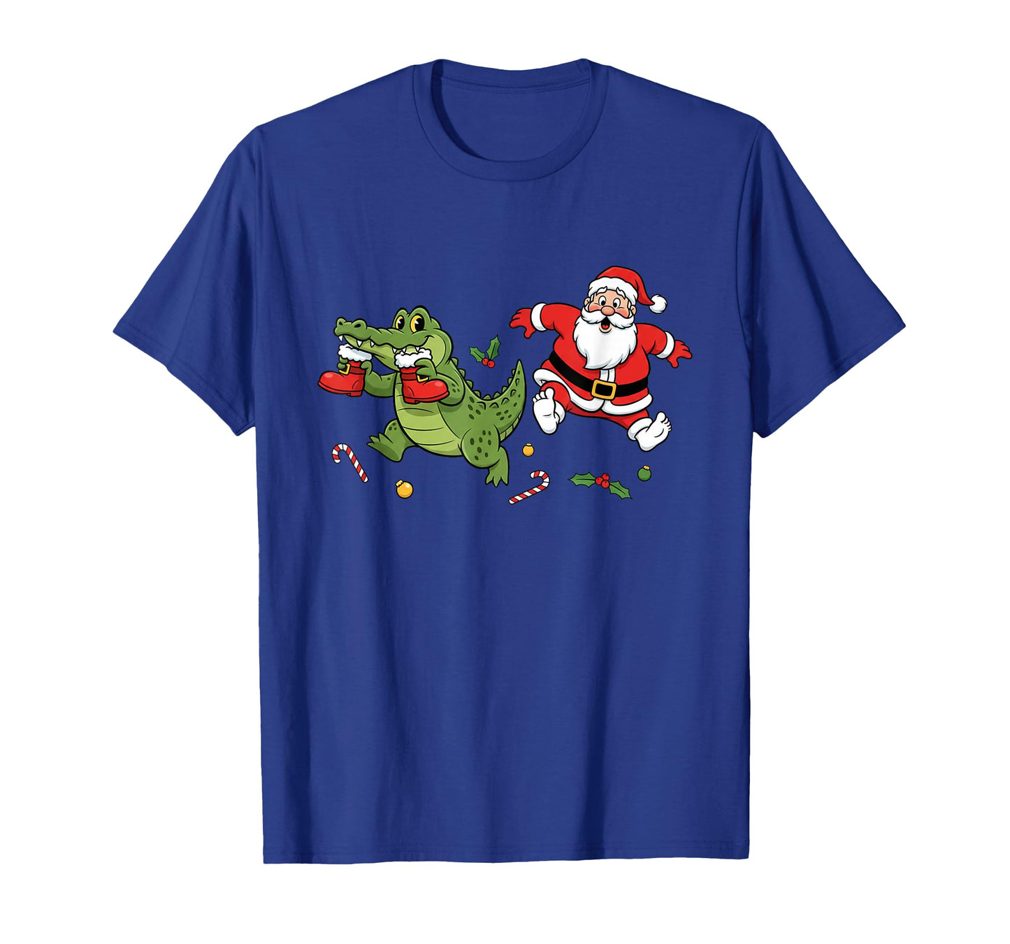 Funny Alligator Santa Claus Boots Christmas Womens Mens Kids T-Shirt