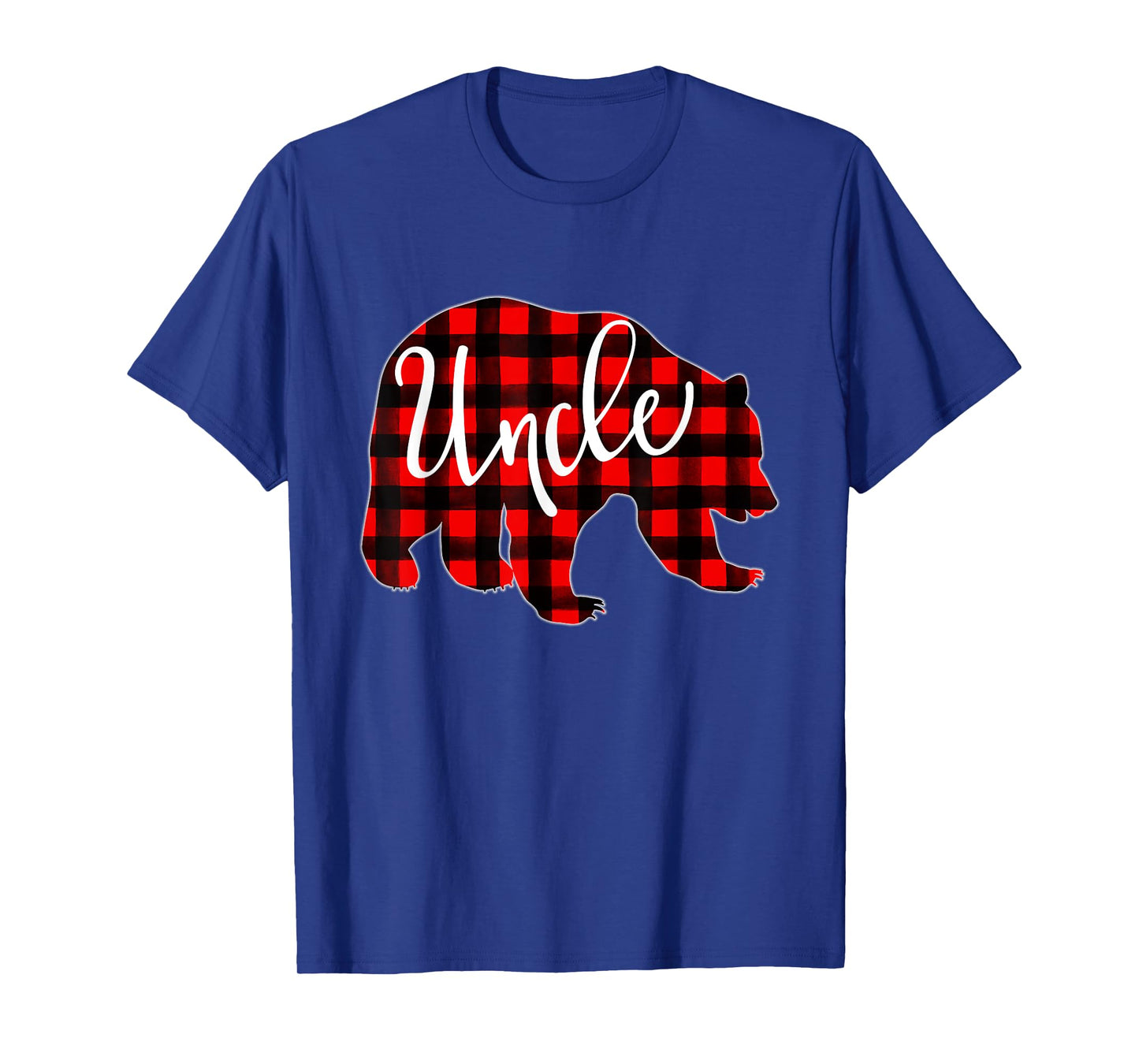 Red Plaid Uncle Bear Matching Family Christmas Eve Buffalo T-Shirt