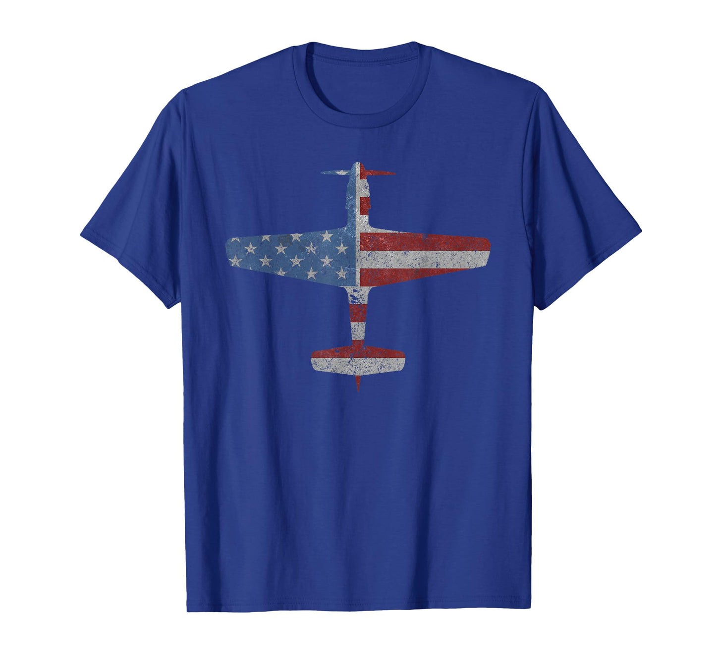P-51 Mustang WWII Fighter American Flag Vintage T-Shirt T-Shirt