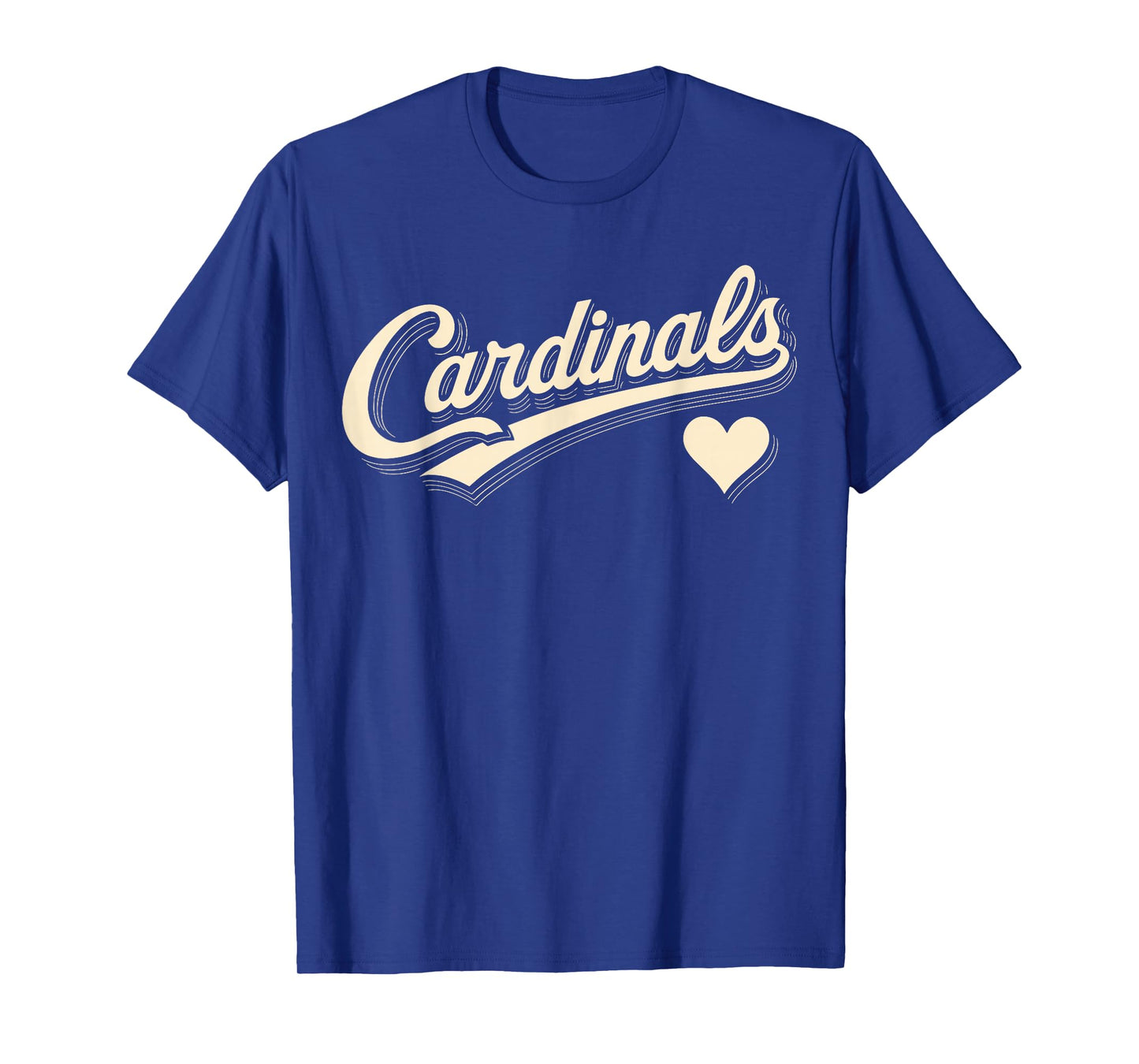 Cardinals Retro Script Typography Heart Gift for Men Women T-Shirt