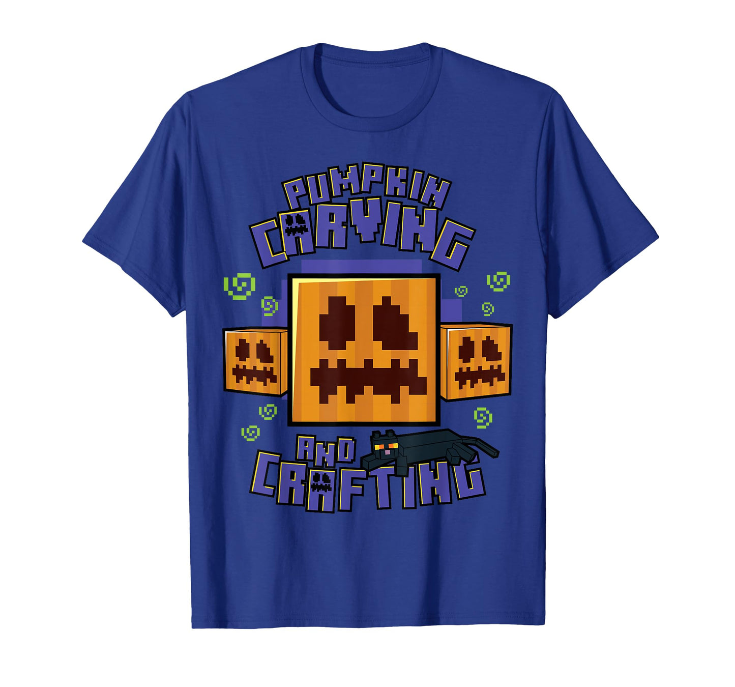 Minecraft Pumpkin Carving And Crafting Halloween T-Shirt
