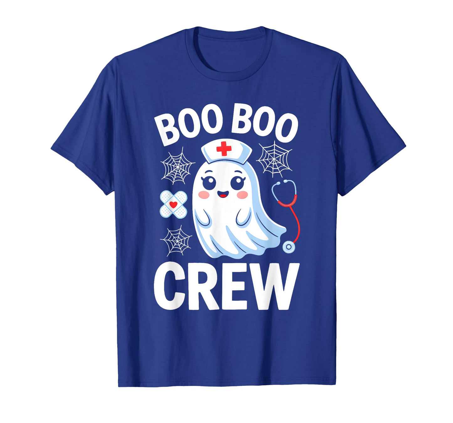 Boo Boo Crew Nurse Ghost Halloween Scrub Top Nursing Women T-Shirt