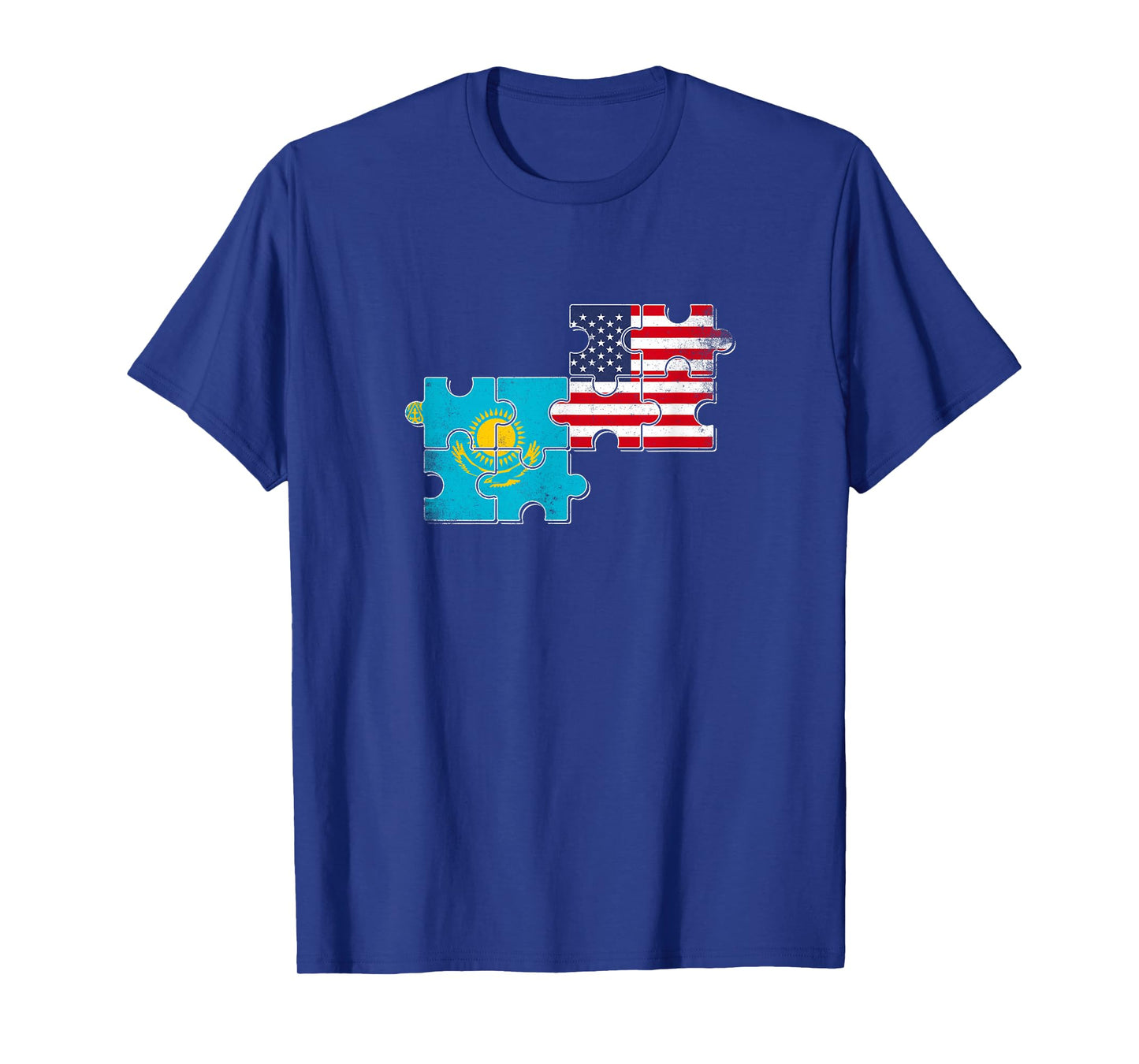 Kazakhstan USA Heartbeat Flag American Kazakh T-Shirt