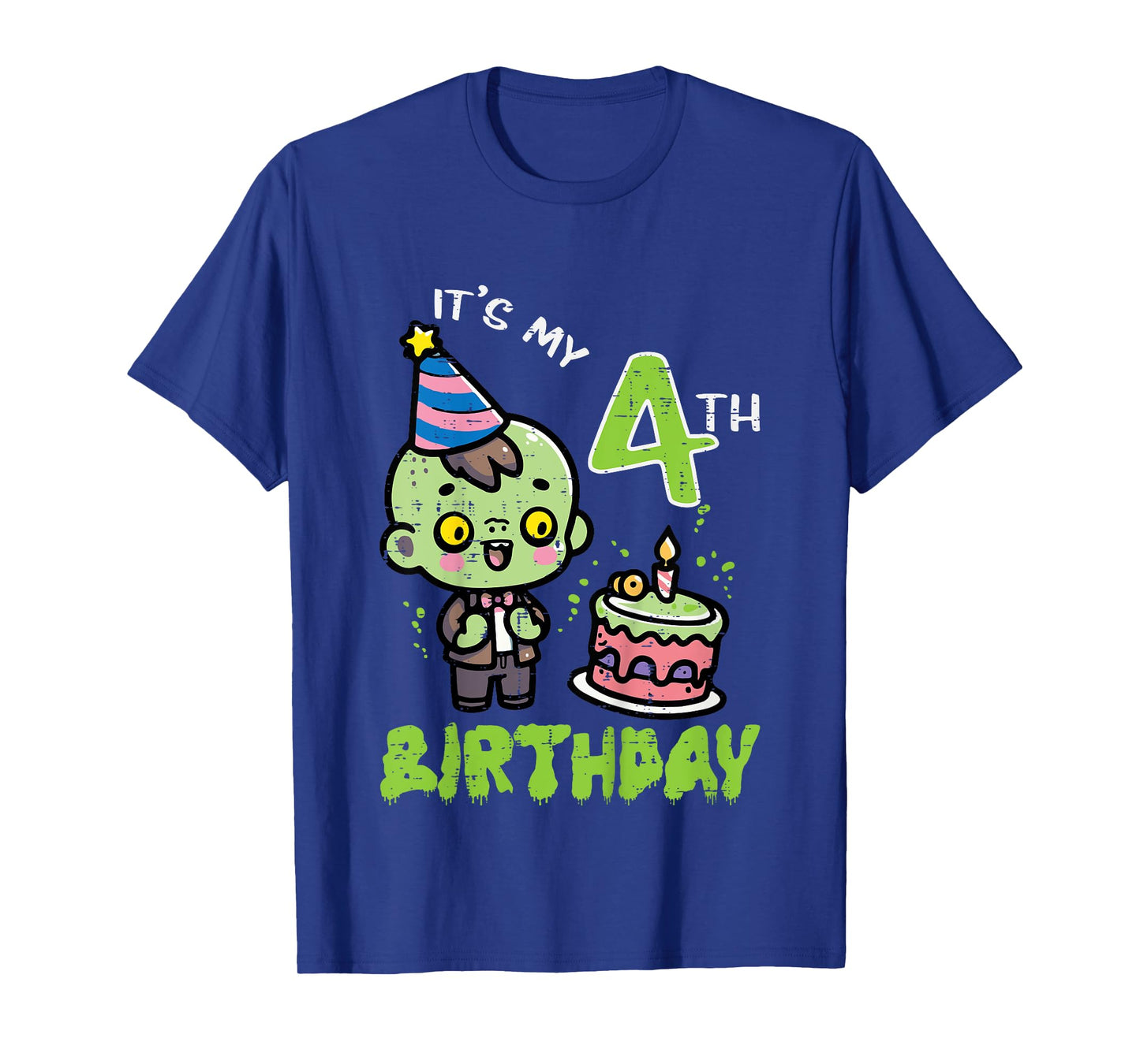Its My 4th Birthday Zombie 4 Four Year Old Bday Boys Girls T-Shirt