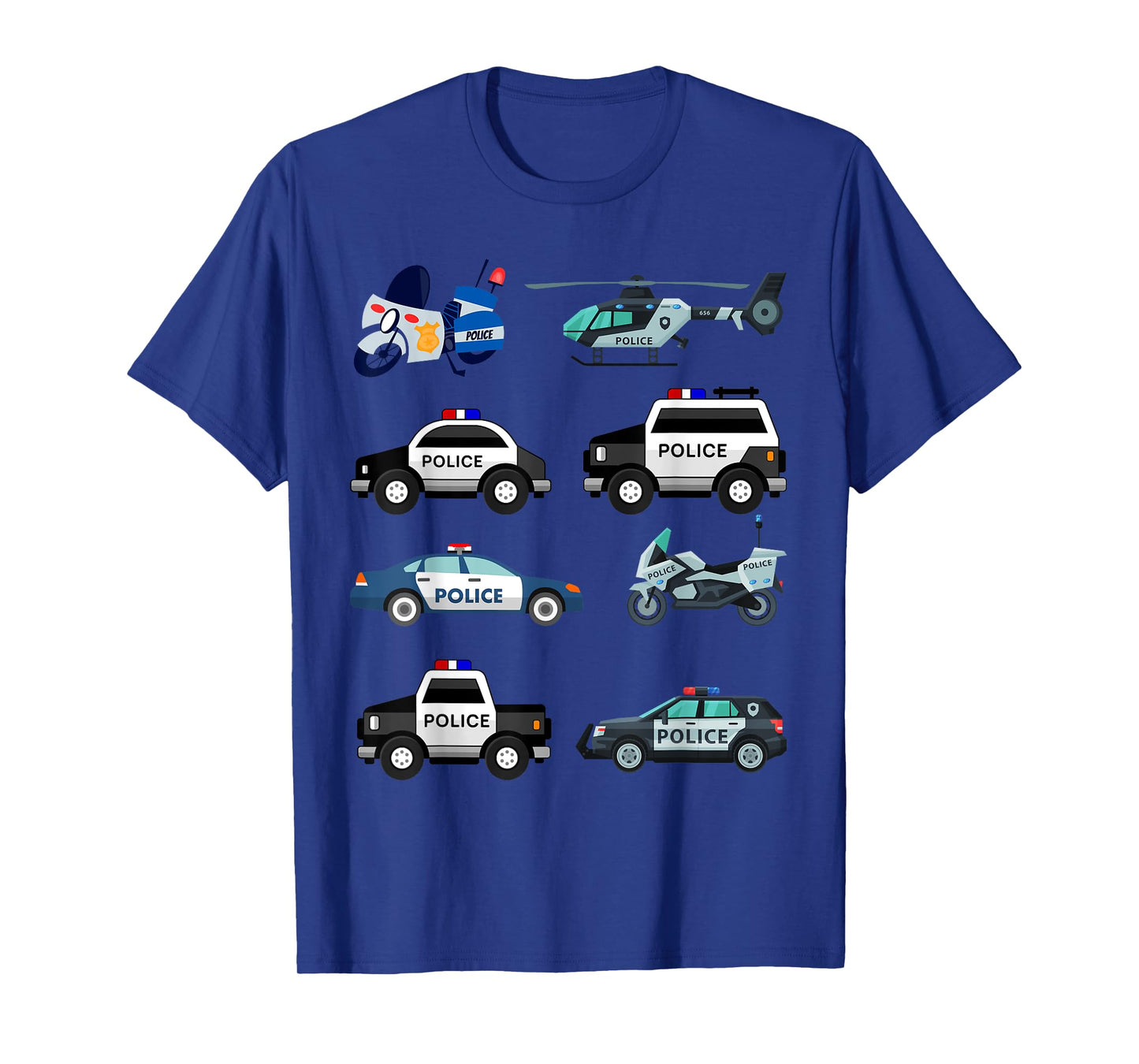 Police Vehicles for Kids Men Women Cop Cars Boys Toddler T-Shirt