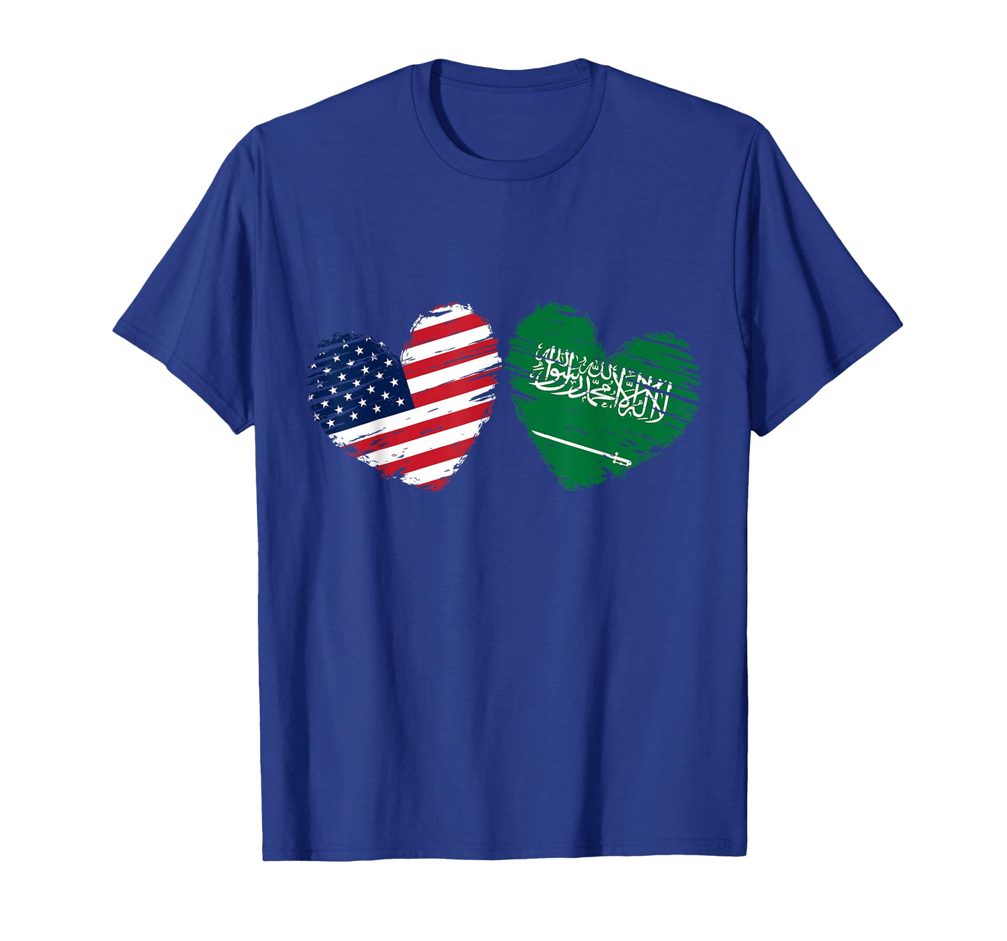 USA Saudi Arabia Flag Heart Saudi Arabian American T-Shirt