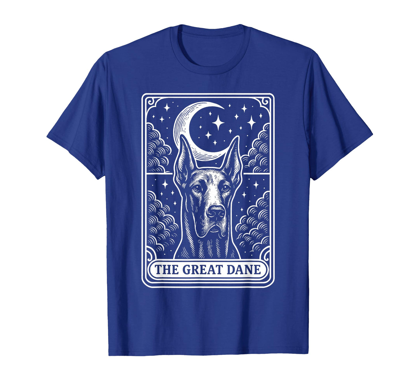 Great Dane Dog Mom Tarot Card Vintage Crescent Moon T-Shirt