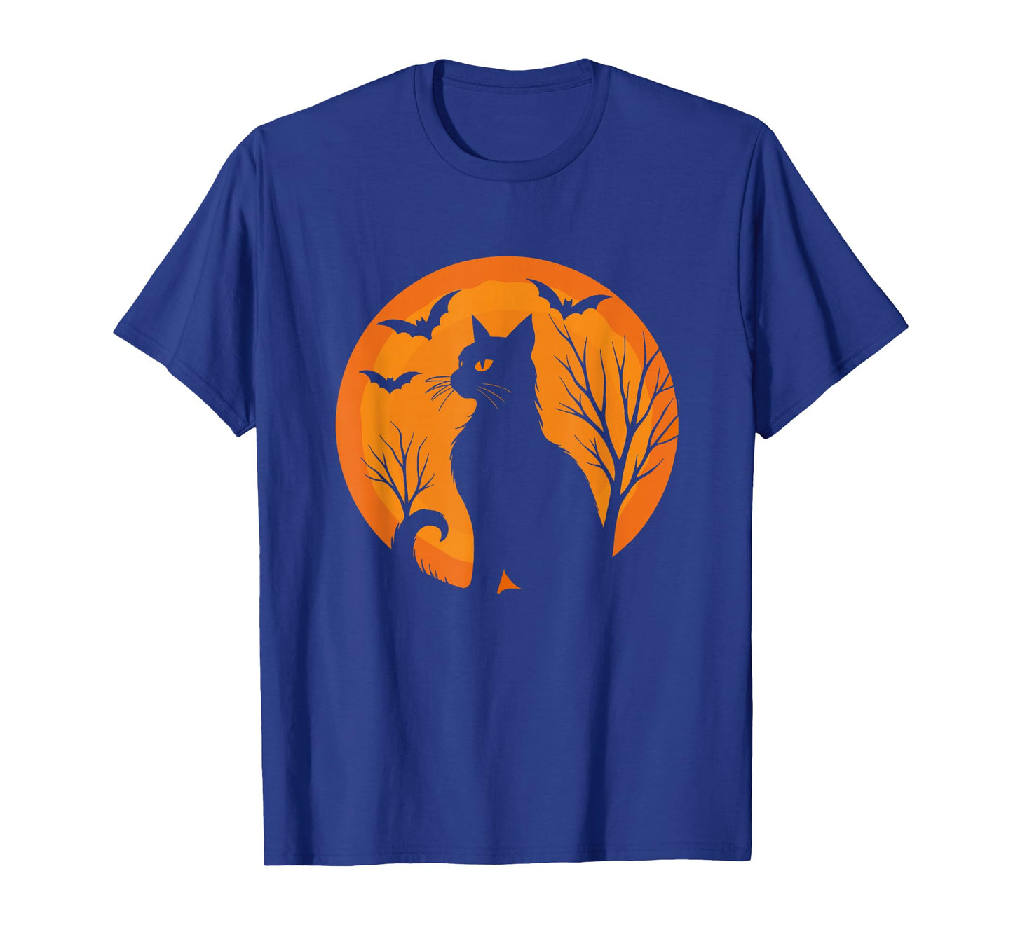 Black Cat Lover Costume Scary Retro Moon Halloween Cat T-Shirt