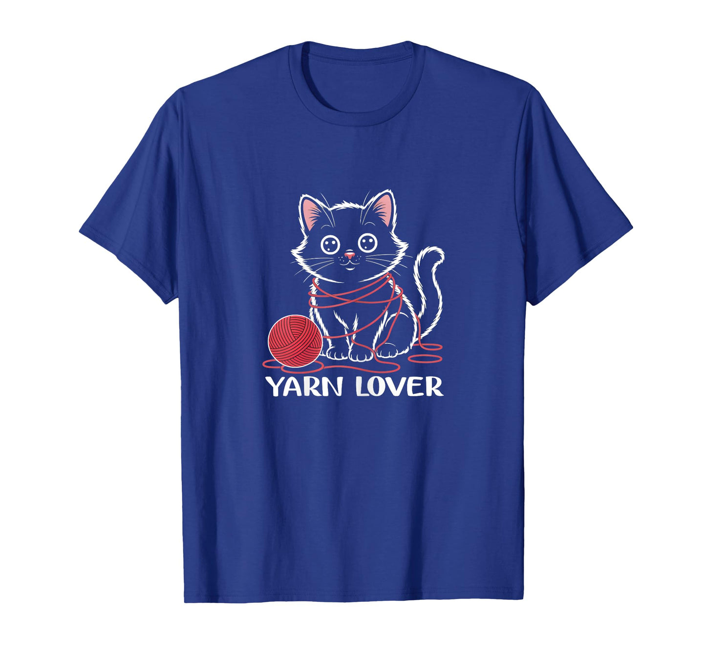 Cute Knitting and Crochet Cat Yarn Lover Funny T-Shirt