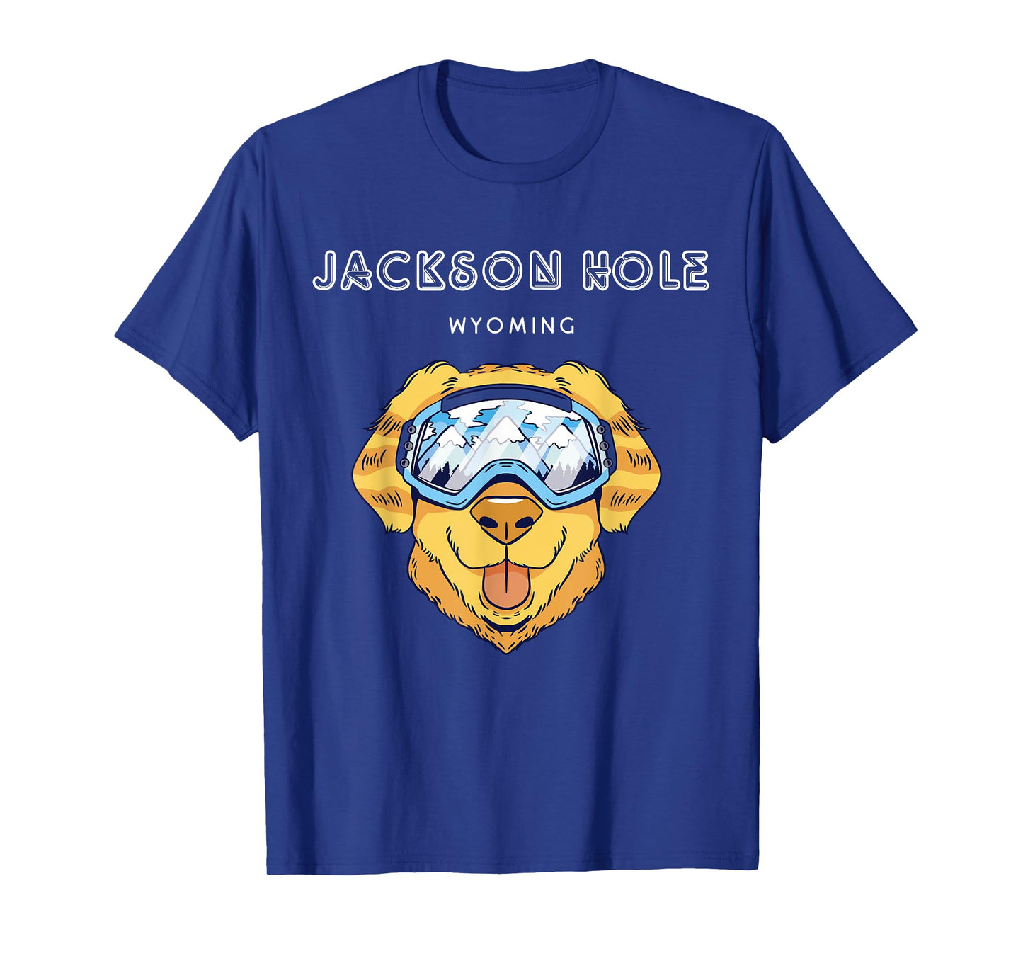Jackson Hole Wyoming - Funny Dog Ski Googles T-Shirt