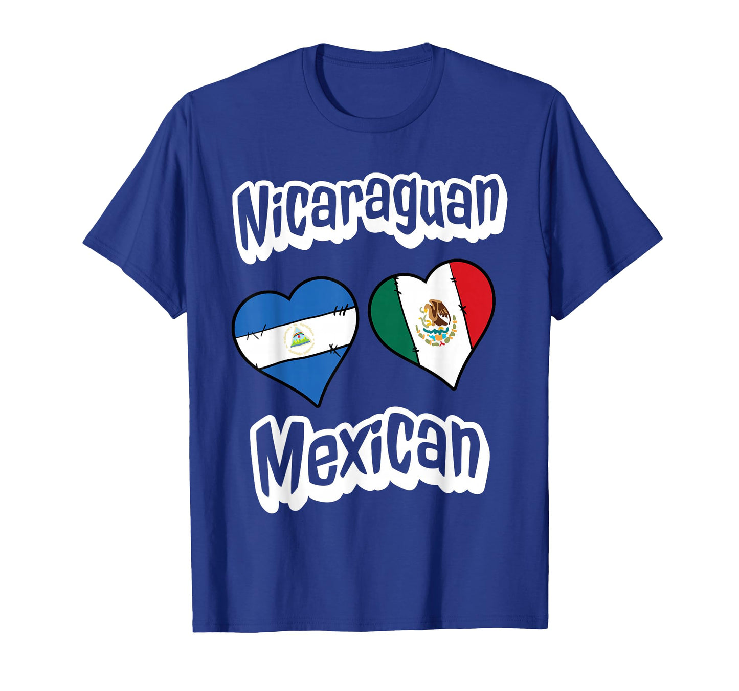 Nicaraguan Mexican Flag Heart Combo Nicaragua Mexico T-Shirt