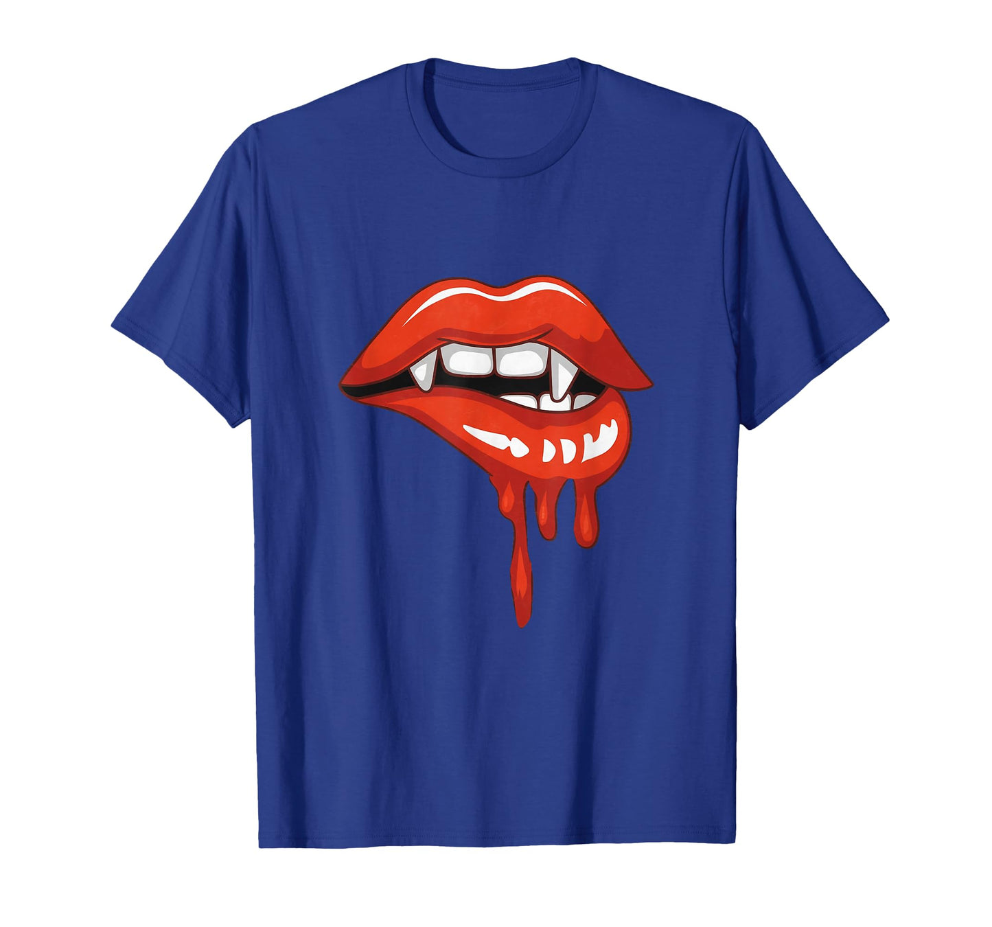 Red Lips Vampire Fangs Teeth Bite Dracula Halloween T-Shirt
