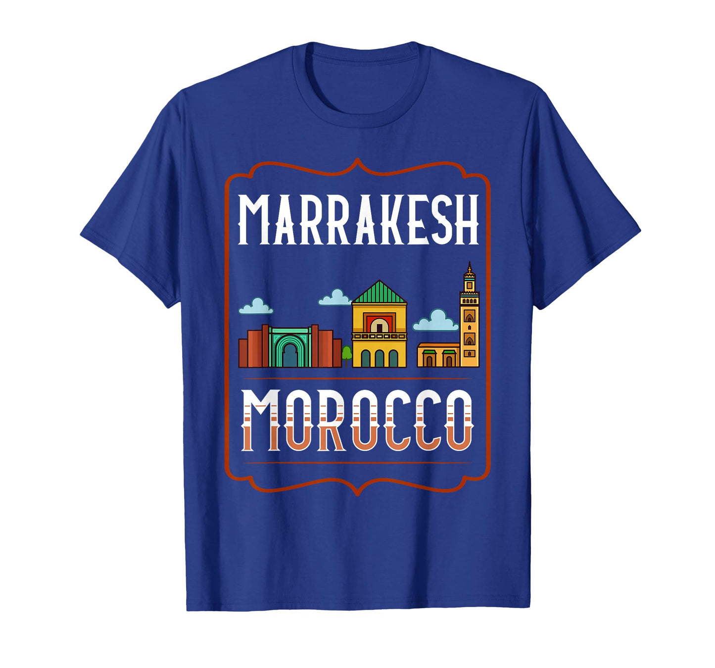 Marrakesh Morocco City Skyline Map Travel T-Shirt