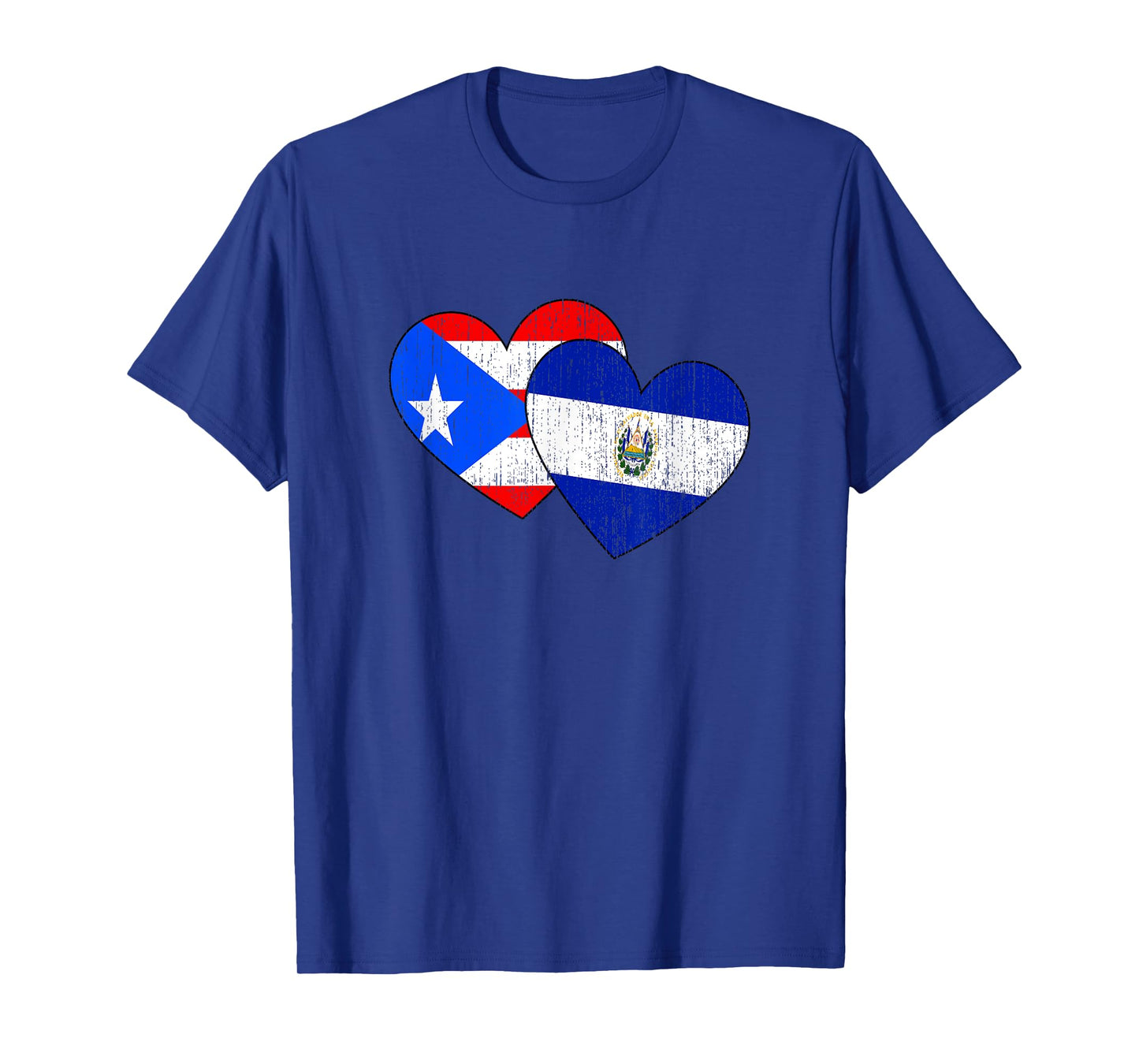 Half Salvadorian And Puerto Rican Rico El Salvador Flag Love T-Shirt