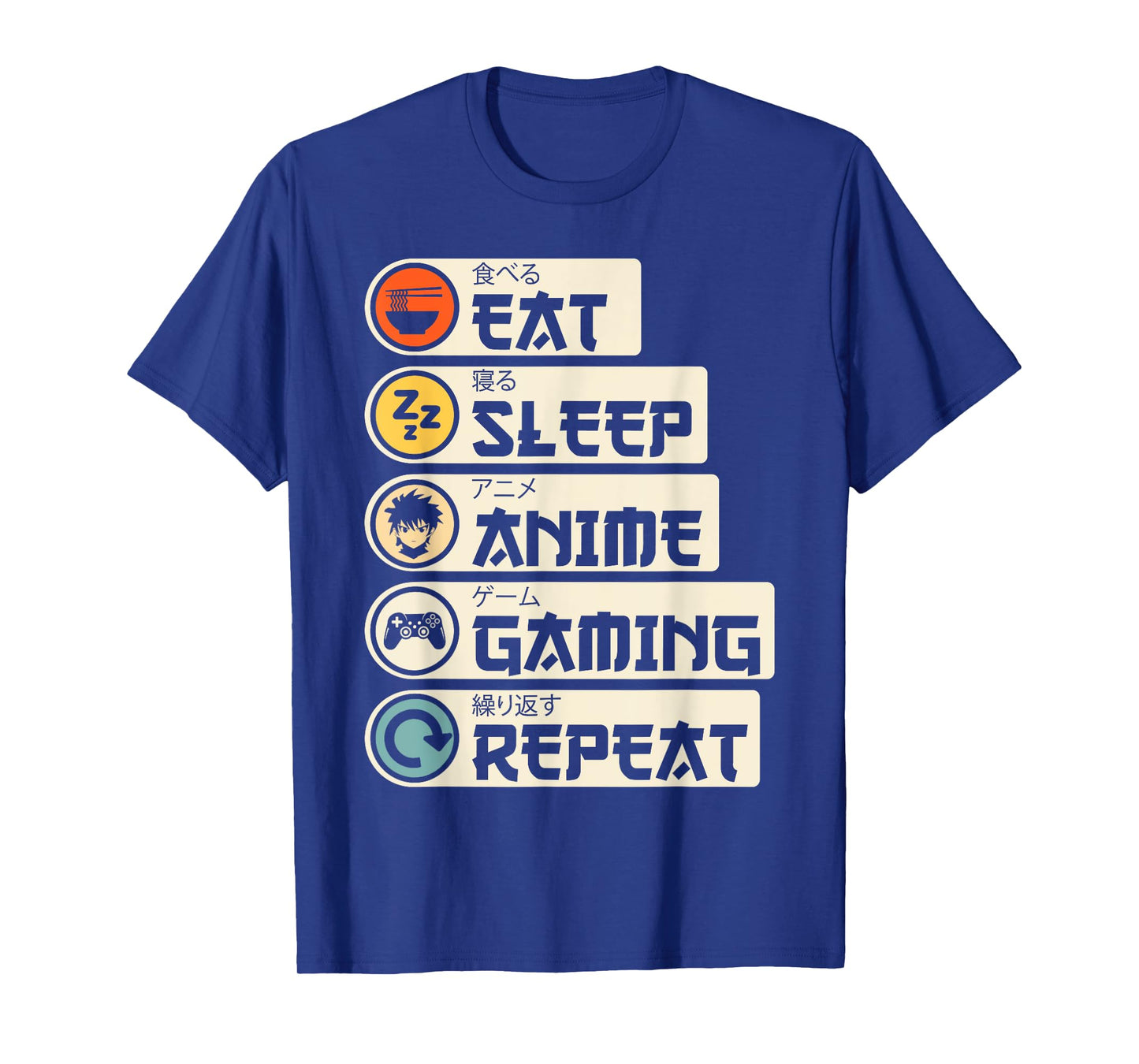 Eat Sleep Anime Gaming Repeat Kawaii Otaku Anime Manga T-Shirt