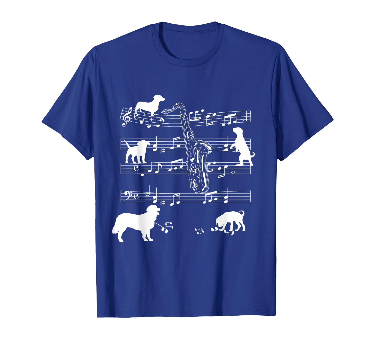 Saxophone Player Dog for Saxophonist Dogs and Saxophone Men Women Girls Kids T-Shirt